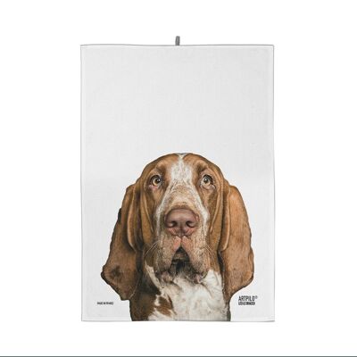 100% cotton tea towel with Léo animal dog print