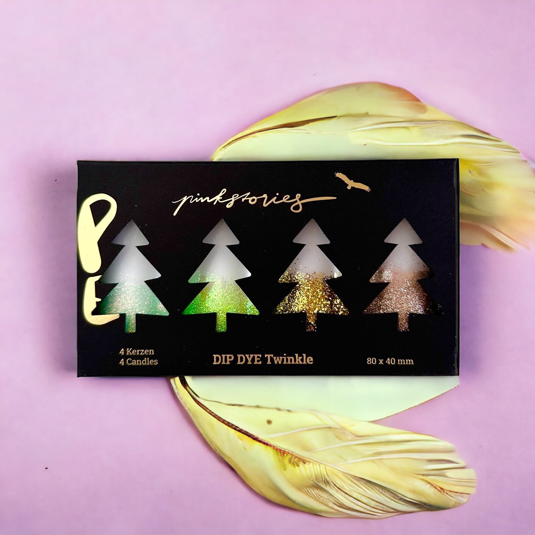 Dip Dye Twinkle Glitter * Ferme d'arbres de Noël (bougies)