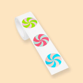 STICKERS ON A ROLL - Candy Dots - PET Material 1