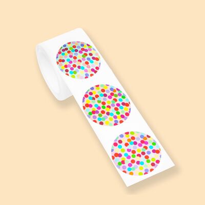 STICKERS ON A ROLL - Confetti - PET Material