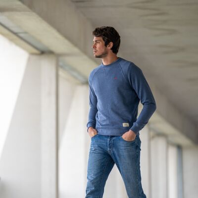 Felpa casual in cotone organico 100% - Blu erica