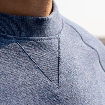 Sweatshirt 100% coton biologique Casual - Bleu chiné 5