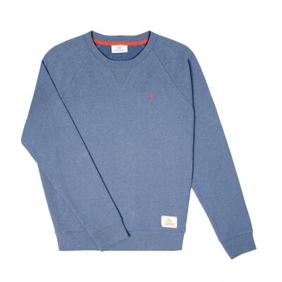 Sweatshirt 100% coton biologique Casual - Bleu chiné