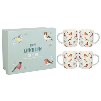 Ensemble de 4 tasses Oiseaux de jardin 1