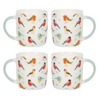 Ensemble de 4 tasses Oiseaux de jardin 2