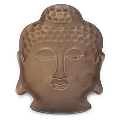 Bandeja de baratijas de Buda de bronce y cerámica de 22 cm