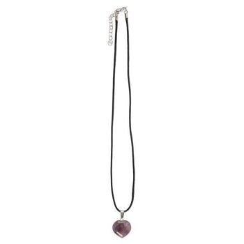 Collier de coeur en cristal de guérison d’améthyste 2