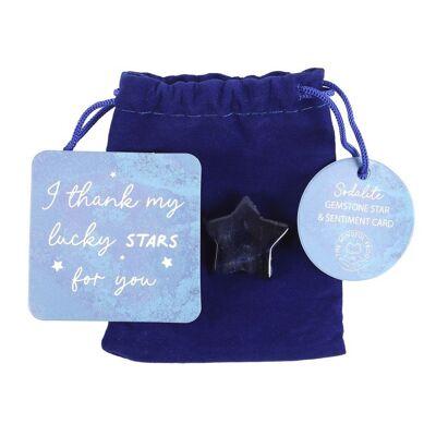 Lucky Stars Lucky Sodalite Crystal Star in einer Tasche