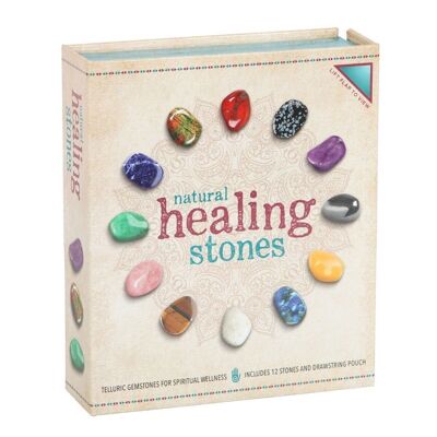 Juego de 12 piedras preciosas curativas de cristal natural.