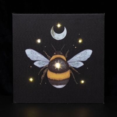 Placa de lona iluminada con abejas del bosque