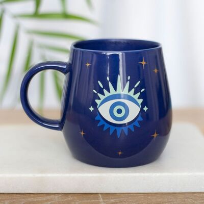 Tasse à changement de couleur des yeux qui voit tout