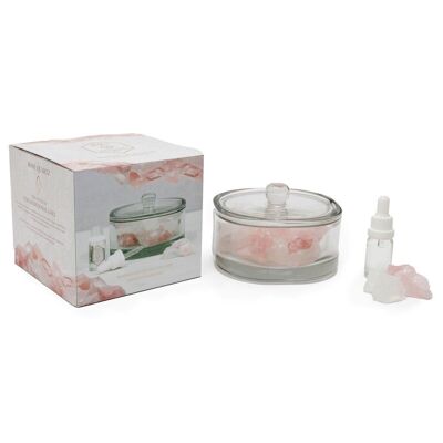 Diffusore di olio di cristallo di quarzo rosa da 400 g