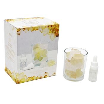 Diffuseur d'huile de cristal de citrine jaune 280 g