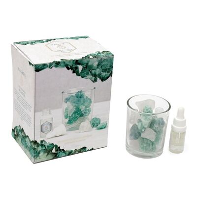 Diffusore di olio di cristallo di fluorite verde da 280 g