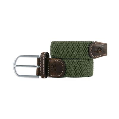 Elastic braided belt Khaki green