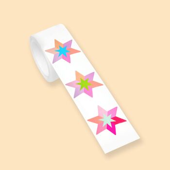 STICKERS ON A ROLL - Shiny Star - PET Material 1
