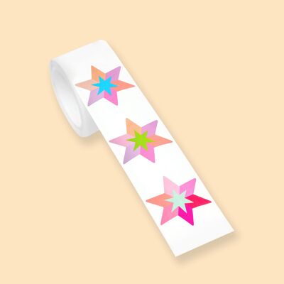 STICKERS ON A ROLL - Shiny Star - PET Material
