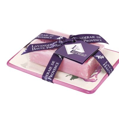 Soap Dish + Pink Soap Set