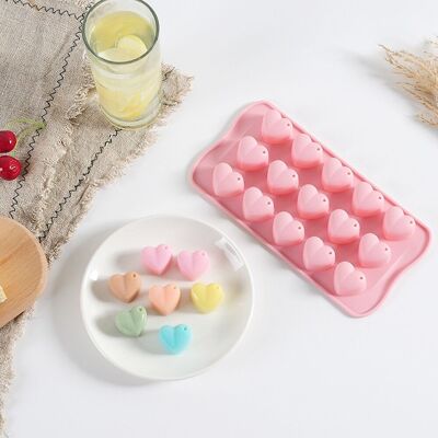 POP | Forme de cuisson, moule à gâteau, savon, chocolat, bonbons, moule en résine de silicone. Moule silicone alimentaire COEURS