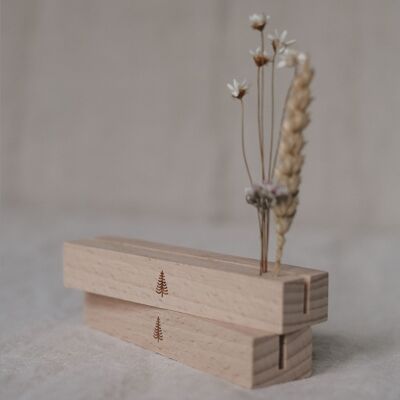 Card and flower holder set of 2 - 12 cm fir (PU = 6 sets)