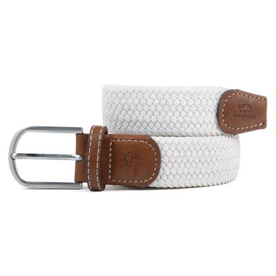 Elastic braided belt Coconut white