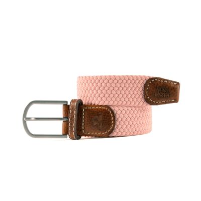 Cinturón trenzado rosa aterciopelado