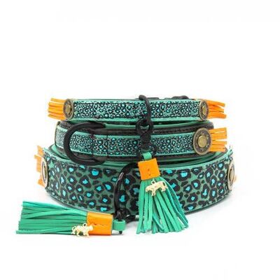 Hondenhalsband Blue Bird | Handgemaakt | 100% leer