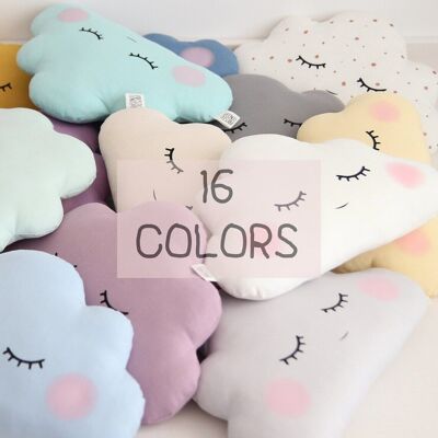 Small Cloud Pillow - 16 Color Variations - 4 Face Options