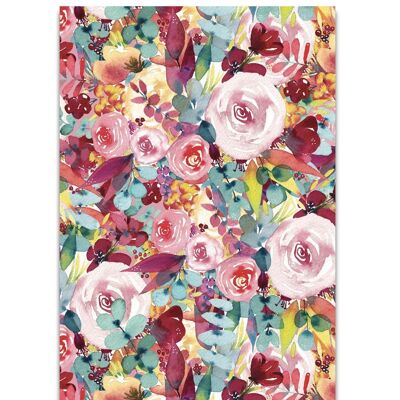 CARTE DOUBLE AQUARELLE FLORAL