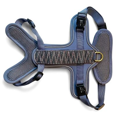 Premium Padded Dog Harness - Blue/Grey