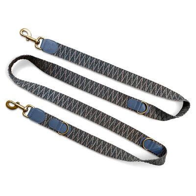 Premium leash - 3-way adjustable - 2m - blue/gray