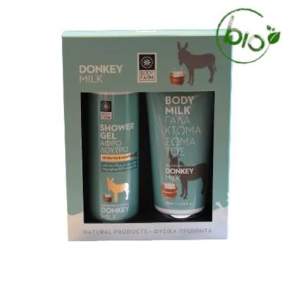 Shower gel and body lotion gift set Donkey milk - 2 pieces