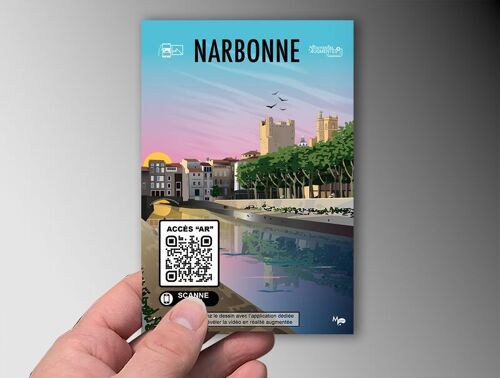 Carte de Narbonne en Réalité augmentée "AR" (modèle Illustr 1)