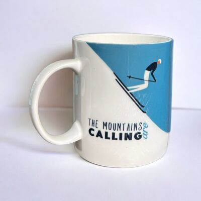 The Mountains are Calling Snow Skiing 425ml Tasse