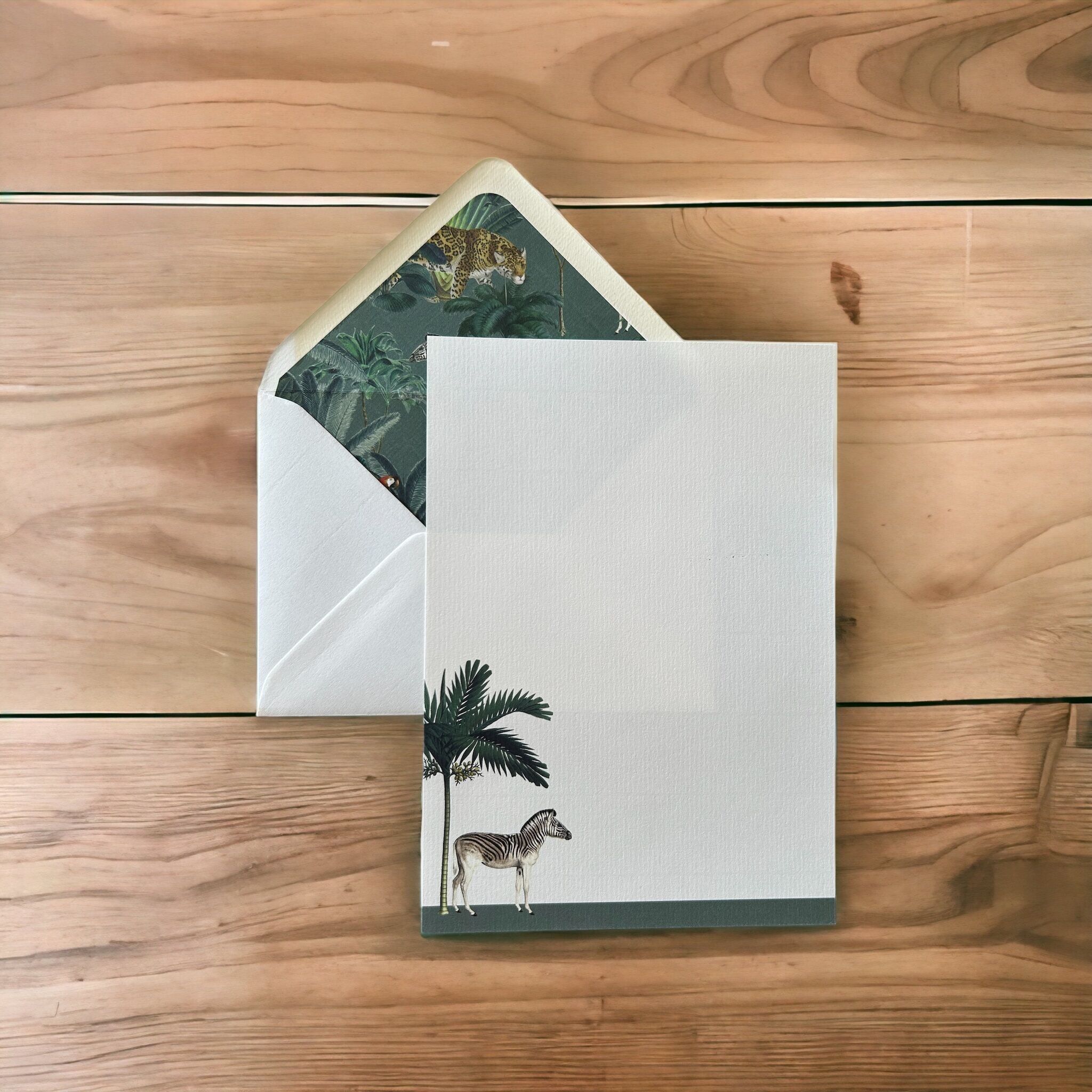 Compendio di carta da lettere "Placid Zebra" del serraglio di Darwin con buste a righe