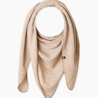 Maya Triangle Scarf Brown Cream White