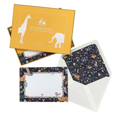 Juego de tarjetas de notas Woodland Wonderland con sobres forrados