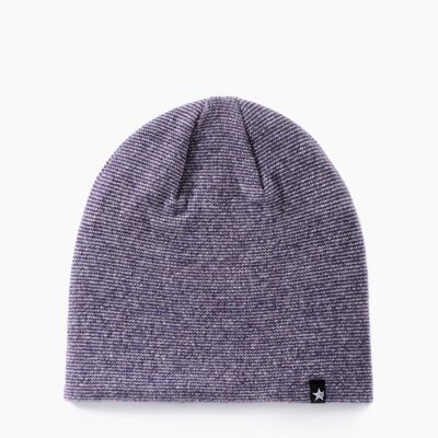 CLASSY STRIPES BEANIE PURPLE WHITE