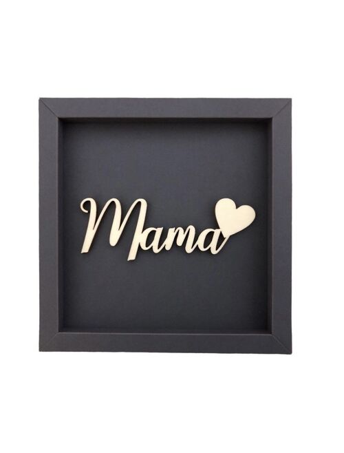 MAMA - Bild Karte Holzschriftzug Geburt Muttertag