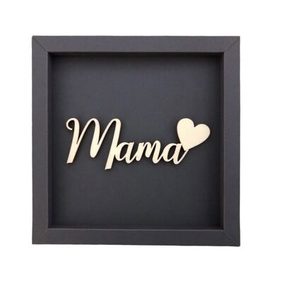 MAMA - carte illustrée en bois inscription naissance fête des mères