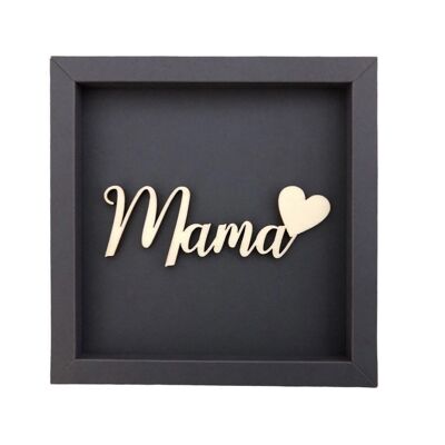 MAMA - cartolina illustrata scritta in legno nascita Festa della Mamma