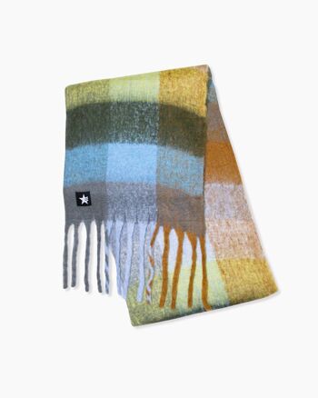 FOULARD LIDJA CARREAUX BLEU CLAIR 1