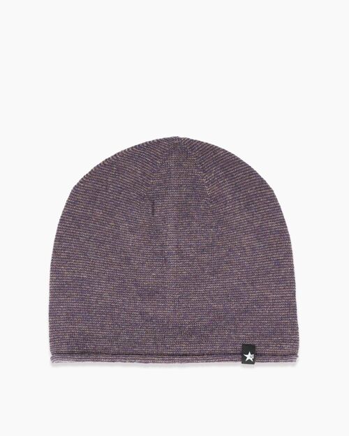 SLAP BEANIE TAN PURPLE