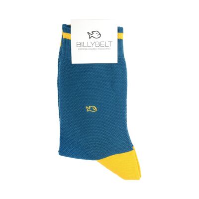 Piqué knit socks - Duck and yellow