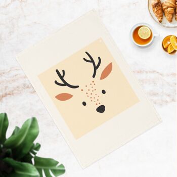 Cadeau mignon de torchon en coton biologique de cuisine de cerf pour Noël ou anniversaire, Joyeux Noël 11