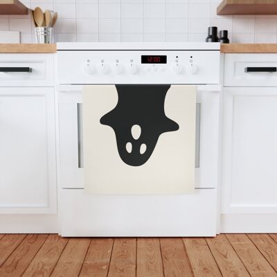 Toalla de té de algodón orgánico Ghost Scary Halloween, 50 x 70 cm, toalla de cocina ecológica, toalla de mano de baño