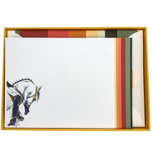 Horse Stripe Notecard Set with Lined Envelopes