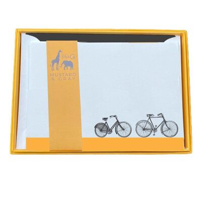 Juego de tarjetas de notas para parejas de senderos para bicicletas con sobres forrados