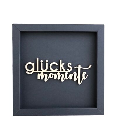MOMENTS OF HAPPINESS - picture card wooden lettering