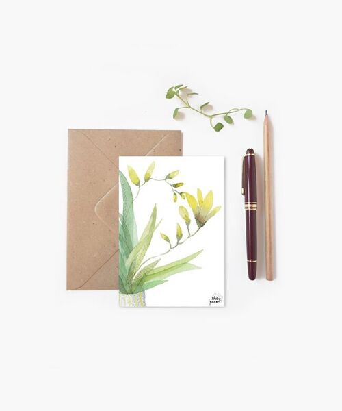 CARTE POSTALE FLEUR FREESIA DETAIL 2 AQUARELLE